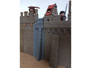 playmobil castle wall adapter playsets 3d print model - Mito3D