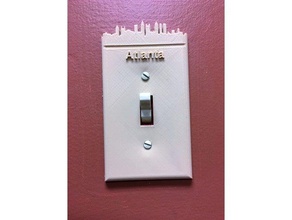 atlanta skyline-Schalter-Platte Haushalt Licht-Schalter light switch cover Schalter Abdeckung 3d print model - Mito3D