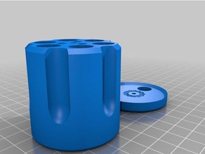 revolver themed aaa battery storage container parametric electronics 3d print model - Mito3D
