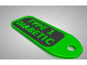 Typ-1-Diabetiker Schlüsselanhänger key fob 3d print model - Mito3D