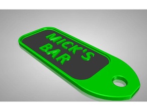 mick ' s bar Schlüsselanhänger key fob 3d print model - Mito3D