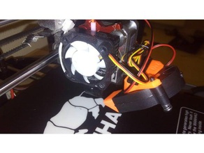simple 50mm part cooling fan wanhao i3 alike 3d printer parts mount duct cooler duplicator 3d print model - Mito3D