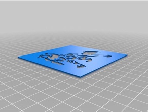 a queima de lobo estêncil ferramentas arte personalizado 3d print model - Mito3D