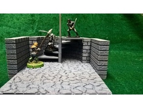 openlock 20 spiral stair infinite tread toy & game accessories dnd tiles openforge2 3d print model - Mito3D