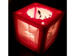 lithophane porte-bougie décor cadeau de la balise petite amie lithopane boîte lanterne lumière stand soutien bougie à réchaud tealightholder le jour valentines cadeaux 3d print model - Mito3D