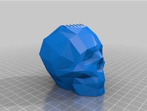 baja poli cráneo titular de la tarjeta sd organización humano el 3d print model - Mito3D