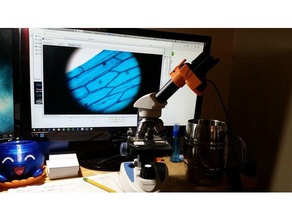 logitech webcam microscope mount biology amscope c270 m3 bolt nut super glue usb 3d print model - Mito3D