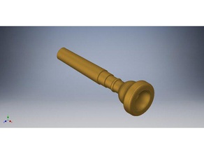 bocal de trompete - bach 3c a música mellophone clave sol trombeta moutphiece 3d print model - Mito3D