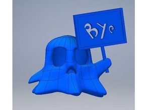 sad ghost decor bye byebye ghosty 3d print model - Mito3D