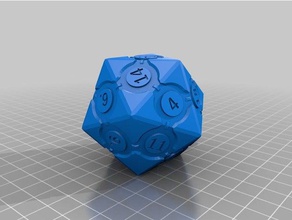 companion icosahedron numbers - fixed repaired dice cube d20 die portal 3d print model - Mito3D