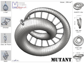 mutante gioielli ciondolo ciondoli pendentif 3d print model - Mito3D