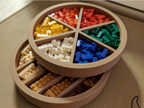 stackable circular organizer organization bead beads lego monoprice select mini mp nanoblock nanoblocks newtek simple wood wooden woodworking 3d print model - Mito3D