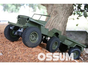 rc mb jeep 1 10 r c Fahrzeuge 4x4 crawler jeep-Kühlergrill Militär Militär-Modell ossumjeep scaler 3d print model - Mito3D