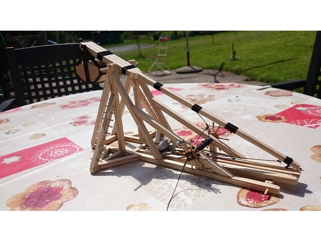 Teile trebuchet Modelle bilde Katapult mittelalterliche schleuder Belagerung Waffe tribock Krieg 3D print model - Mito3D