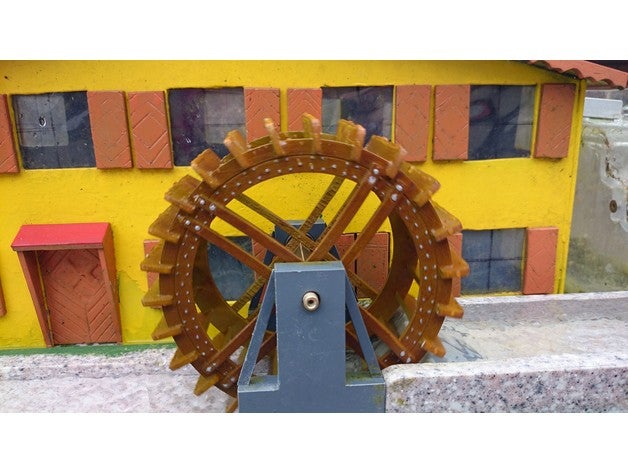 parts water mill buildings & structures medieval wheel 3D print model - Mito3D