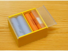 18650 scatola di stoccaggio l'elettronica batteria coperchio della box caso lipo archiviazione 3d print model - Mito3D