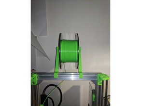 simple spool holder al x profile 3d printer accessories aluminium filament xprofile 3d print model - Mito3D