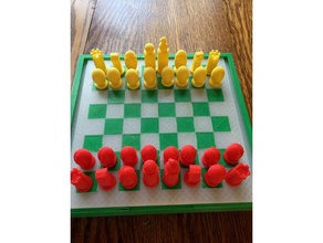 portable chess checker set toys & games box checkerboard checkers board pieces 3d print model - Mito3D