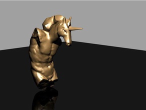 dancing unicorn man torso art classical faun funny greek sculpture 3d print model - Mito3D