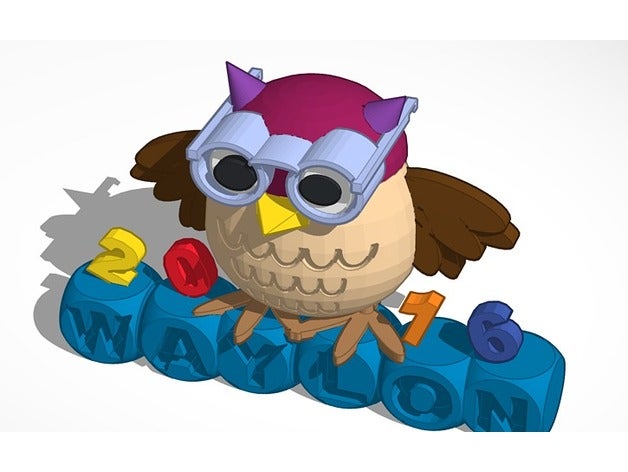 remix owl always luv u models animals customized glasses madewithtinkercad tinkercad 3D print model - Mito3D