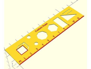 anpassbare Schablone Lineal Kunst-tools customizer Zeichnung engineering Herrscher Arbeit der Schule auf tool 3d print model - Mito3D