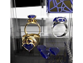 pappo curva di cuore anello gioielli 3d print model - Mito3D