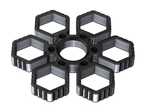 fidget hand sixtuple spinner 6xm14 hex nuts mechanical toys toy 3d print model - Mito3D