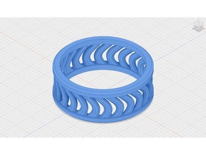 anel semi orgânica de 24 mm jóias 3d print model - Mito3D