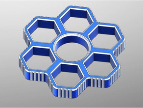 fidget hand sixtuple spinner 6xm12 hex nuts mechanical toys toy holder 3d print model - Mito3D
