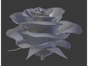 rose realista folhas esculturas planta plantas subiu escultura 3d print model - Mito3D