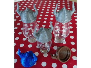 barre glencairn duo de taille nourriture et boisson la verrerie le casque couvercle sculpto viking whisky 3d print model - Mito3D
