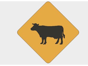 cattle crossing sign signs & logos 3d print model - Mito3D