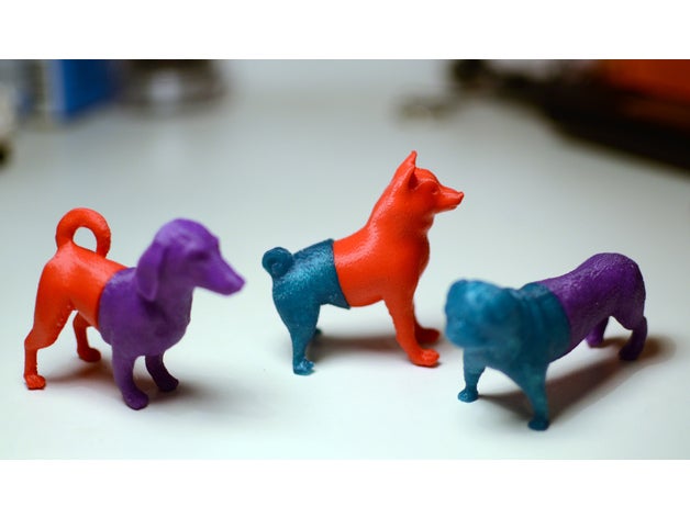 mixable dog models - puzzle game playsets dachshund magnet model puppy separate 3D print model - Mito3D