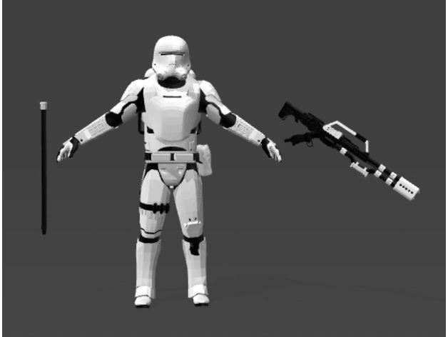 sw flame trooper rifle & backpack 3d printing 3D print model - Mito3D