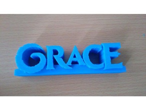 frozen style nameplate toys & games movie grace ornament 3d print model - Mito3D
