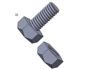 vis de 8 mm 2 ligne la main gauche l'ingénierie conception mécanique 3d print model - Mito3D