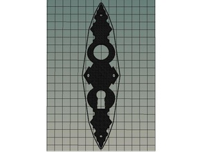 Tür-Möbel-pc55-5 Haushalt 3dprintable design Tür Rosette Schlüssel Teil - Ersatz 3d print model - Mito3D