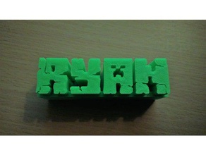 minecraft style plaque signalétique jouets & jeux de la ornement ryan 3d print model - Mito3D