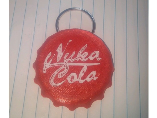 fallout nuka cola keychain 1 peça moedas e selos bottlecap coca-cola 3 4 new vegas chaveiro 3D print model - Mito3D