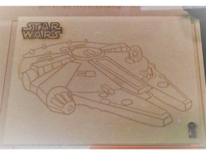 millennium falcon frame art lasercut star wars 3d print model - Mito3D