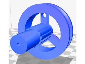 catraca de polia manivela grande do sistema 3d print model - Mito3D