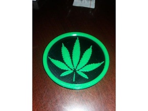 le cannabis sous-verres ménage boire coaster de la marijuana médical 3d print model - Mito3D