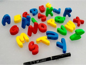 cordes lettres de l'apprentissage alphabet alphabets les enfants des l'alphabétisation la littérature openscad arrondis chaîne caractères chaînes tinkercad jouet jouets mot mots 3d print model - Mito3D