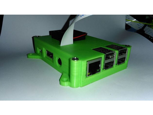 raspberry pi 3 caso l'elettronica 30mm fan 30 mm ventola la fotocamera protezione protettore il lampone b custodia salva usb 3D print model - Mito3D