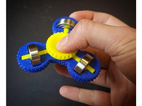 knurled tri-side spinner w 608 bearings mechanical toys bearing fidget 3d print model - Mito3D
