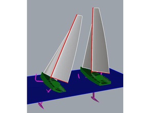 imoca 60' rc + foil r c vehicles airfoil bateau course boat boating hydrofoil parts sailboat sail 3d print model - Mito3D