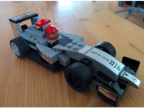 lego speed champions f1 slotcar chassis diy 3d print model - Mito3D