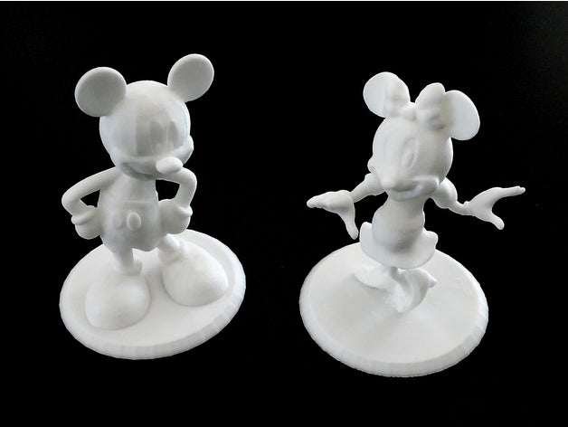 mickey n minnie figurines sculptures collectible collectibles disney fan art figurine matching set mickeymouse mouse remix remixed tinkercad 3D print model - Mito3D
