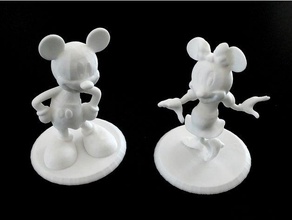 mickey n minnie figurines sculptures collectible collectibles disney fan fan art figurine matching matching set mickey mickeymouse mickey mouse minnie minnie mouse remix remixed set tinkercad 3d print model - Mito3D