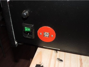 dual usb adaptador para montaje en panel diy pieza superior de arcade tableros fibra 3d print model - Mito3D